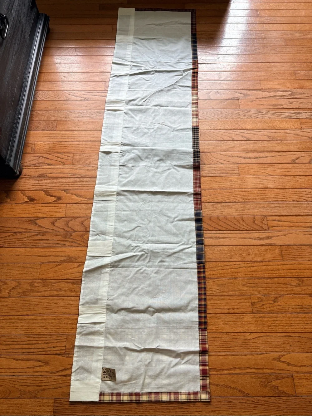 VHC Brands, Beckham, Cotton, 16x72, Patchwork Valance, Red